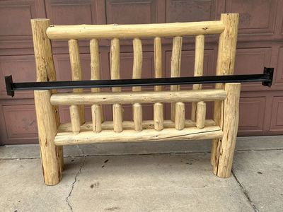 Handcrafted Queen log bed