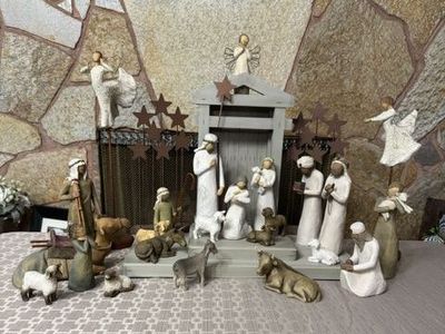 Willow Tree Nativity Set Figurine Collection with Figures, Creche, and Stars