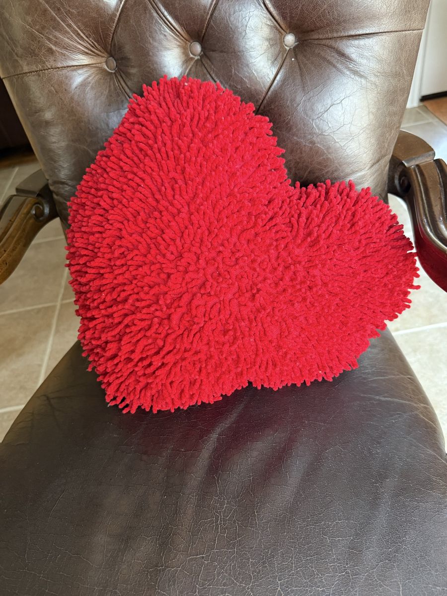 Tag brand large bright red heart pillow 18”