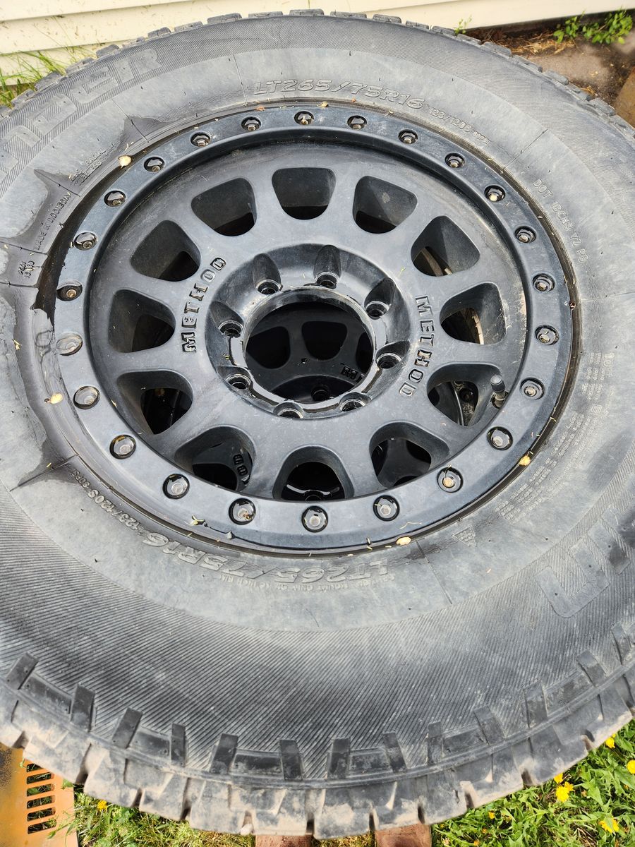 16x8 8x6.5 method wheels and tires