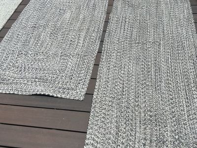 Handmade Braided Gray/White Area Rug Set - Two Sizes (Small & Runner)
