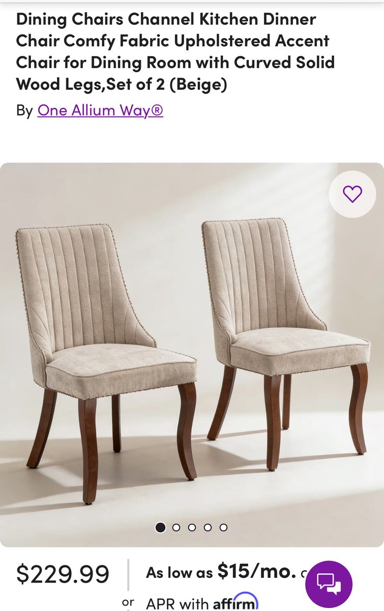 Upholstered Dining Chairs - Set of 2