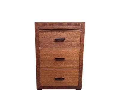 Mid-Century Modern Style 3-Drawer Wood Nightstand / Accent Chest