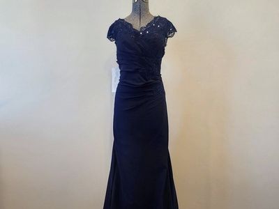 Navy Blue Formal Dress with built in bra