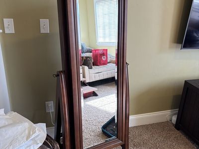 Costco Jewelry Armoire / Standing Jewelry Cabinet with Mirror Storage - Wood