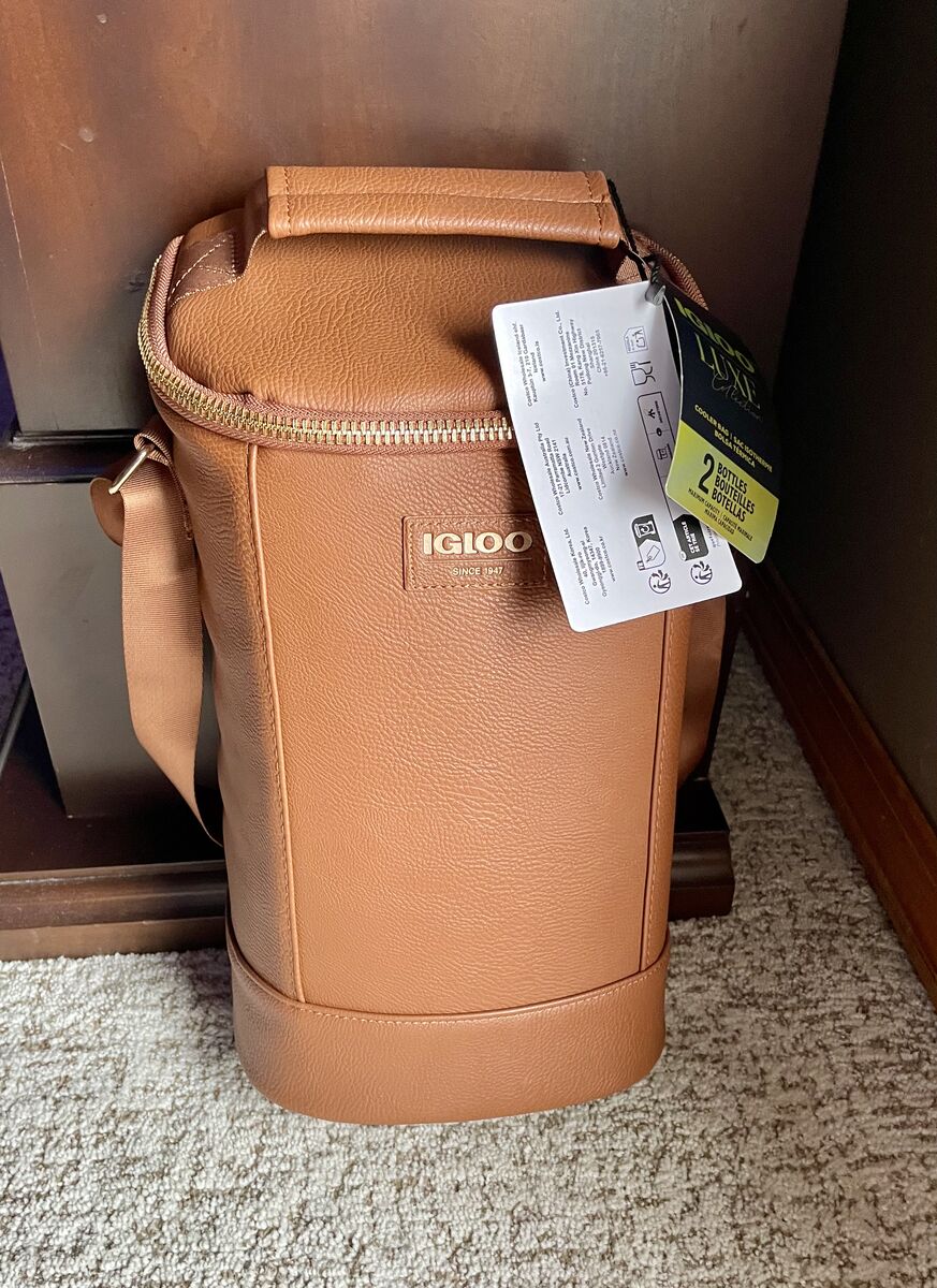 Igloo insulated faux leather beverage tote,