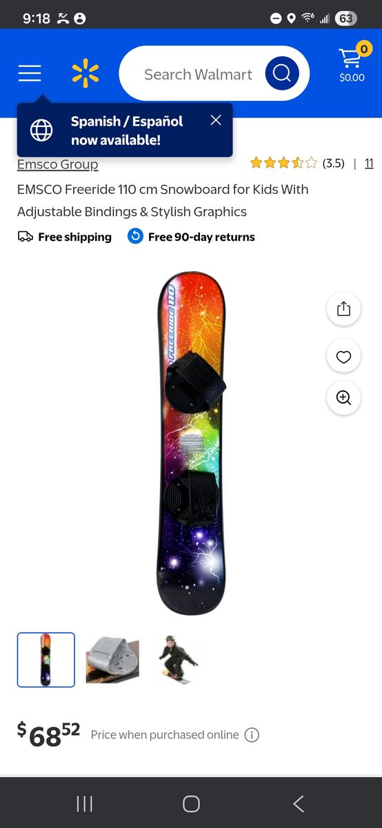 Kids snowboard