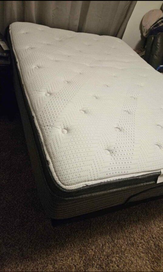 Full Sized Bed with massage and adjustable base