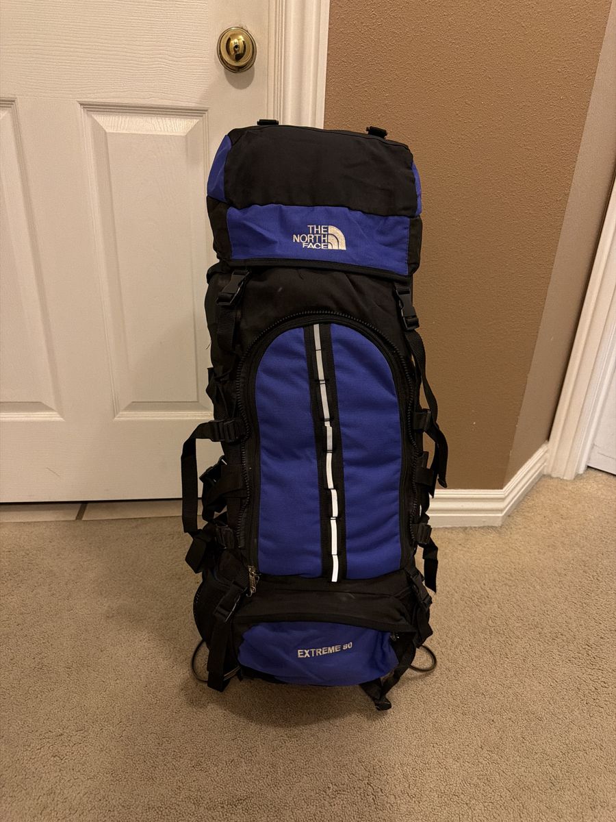 The North Face Extreme 80 Internal Frame Backpack - 80L, Blue/Black