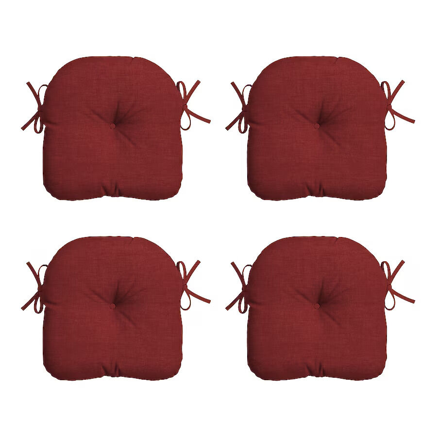 Arden 14.5 in. x 15 in. Ruby Red Leala Rectangle Outdoor Seat Cushion (4-Pack)
