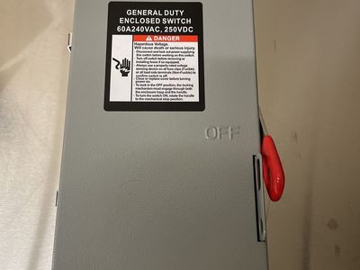 60A 240V Non-Fusible General Duty Safety Disconnect Switch – New