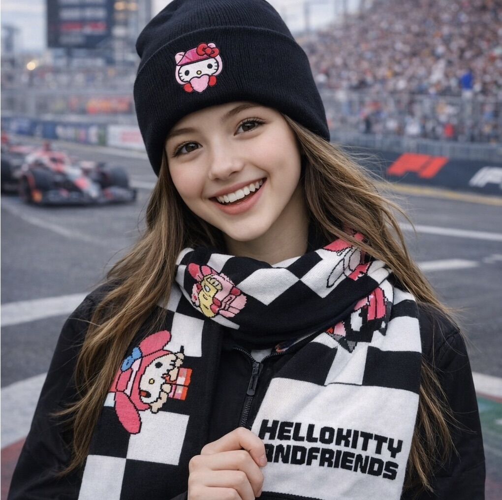 Formula1 Hello Kitty ExclusIve Beanie & Scarf F1