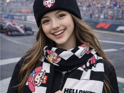 Formula1 Hello Kitty ExclusIve Beanie & Scarf F1