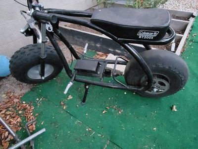 Coleman BT200X Mini Bike Frame rolling chassis with Wheels Seat and Handlebars