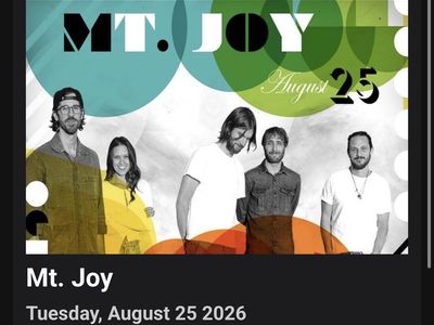 2 Mt. Joy Concert Tickets - Tuesday, August 25, 2026 - Ogden