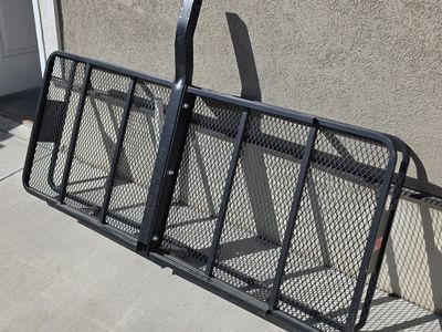 CURT 18152 60 x 24-Inch Basket Hitch Cargo Carrier, 500 lbs Capacity, Black Steel, 2-In Fixed Shank
