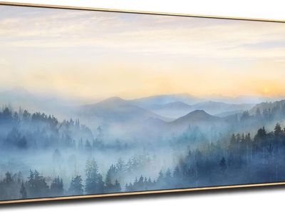 New 24"x48" Misty Forest Gold Wall Decor Nature Painting Modern Artwork