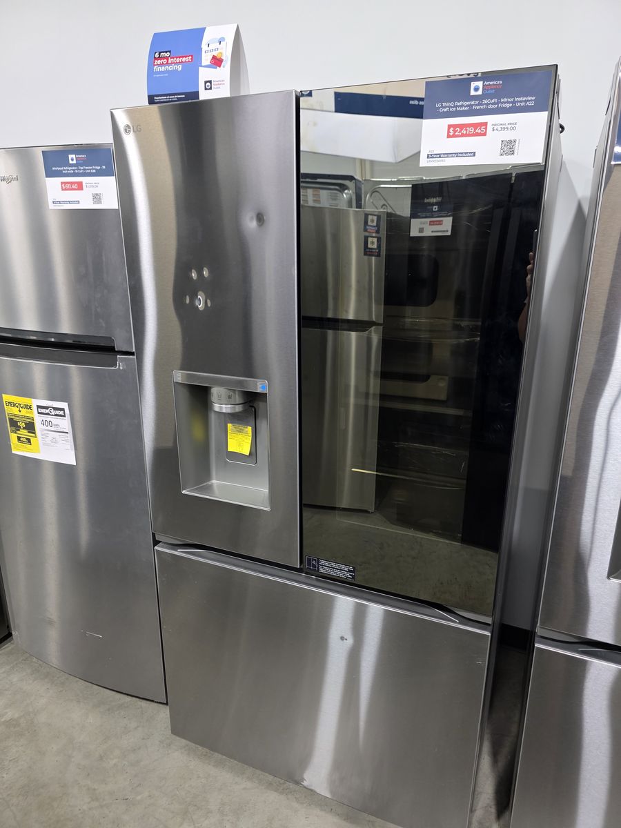 LG Smart Counter Depth French Door Fridge — InstaView, 36 Inch, 25.5 Cu Ft, Brand New