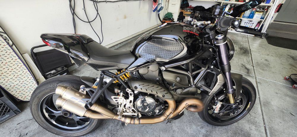 Ducati Monster 1200R Motorcycle - Black with SC Project Exhaust 11600 MILES...