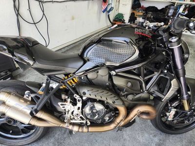 Ducati Monster 1200R Motorcycle - Black with SC Project Exhaust 11600 MILES...