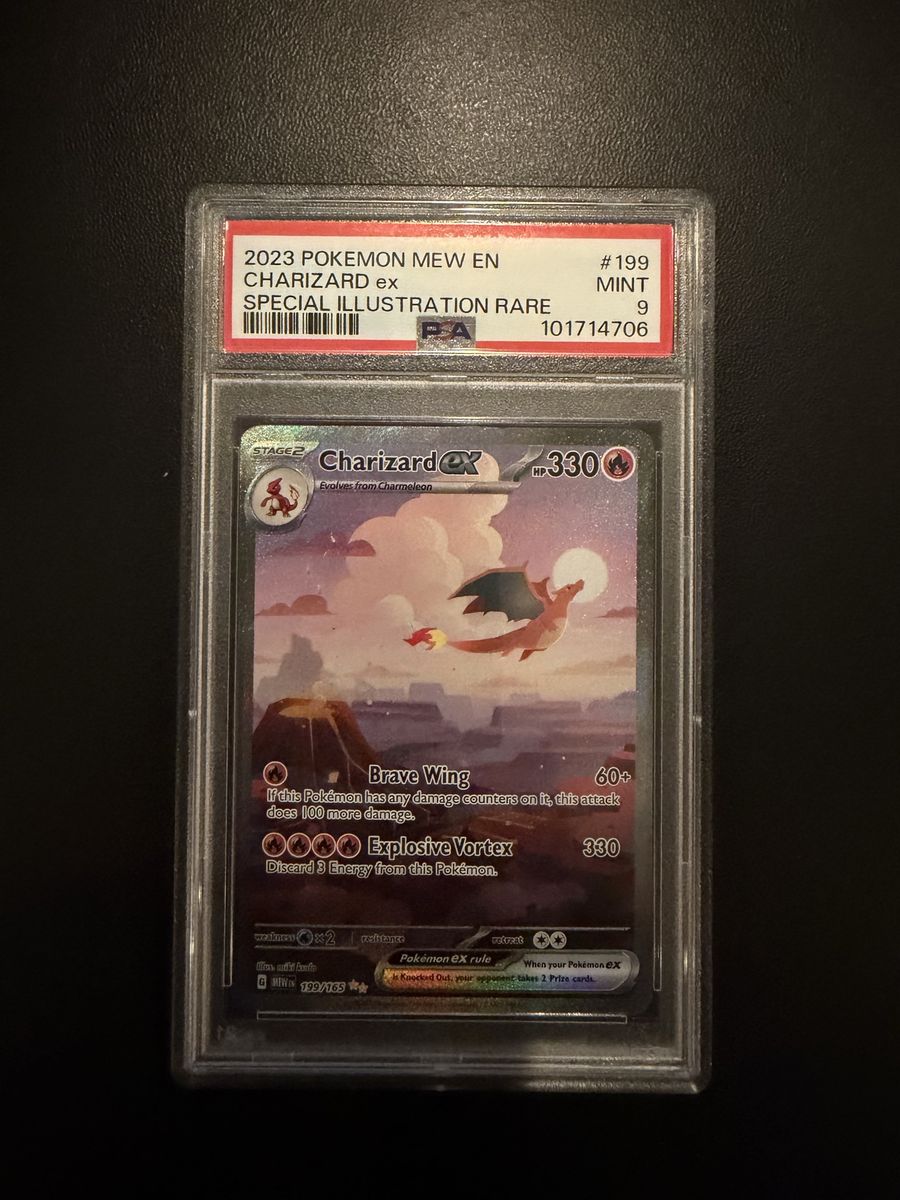2023 Pokemon Mew EN Charizard ex Special Illustration Rare #199 PSA 9 Mint Trading Card