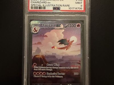 2023 Pokemon Mew EN Charizard ex Special Illustration Rare #199 PSA 9 Mint Trading Card