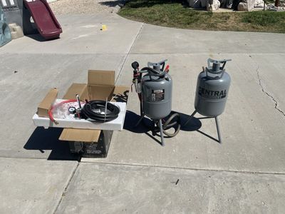 Two Each Central Machinery 20lb Pressurized Abrasive Blaster with Water Trap & 9 ft. Hose