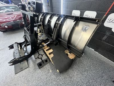 SnowDogg Snow Plow, Stainless Steel, Hydraulic Commercial-Grade, V-Plow, Heavy Duty Lights