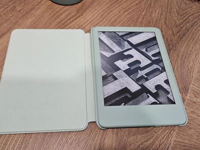 Amazon Kindle (11th Gen, 2024 Release) - Matcha Green + Official Folio Case - Mint Condition