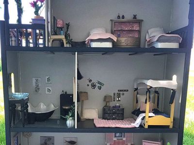 Handmade Wooden Dollhouse with Furniture & Decor - Multi-Room Playset $125 OBO