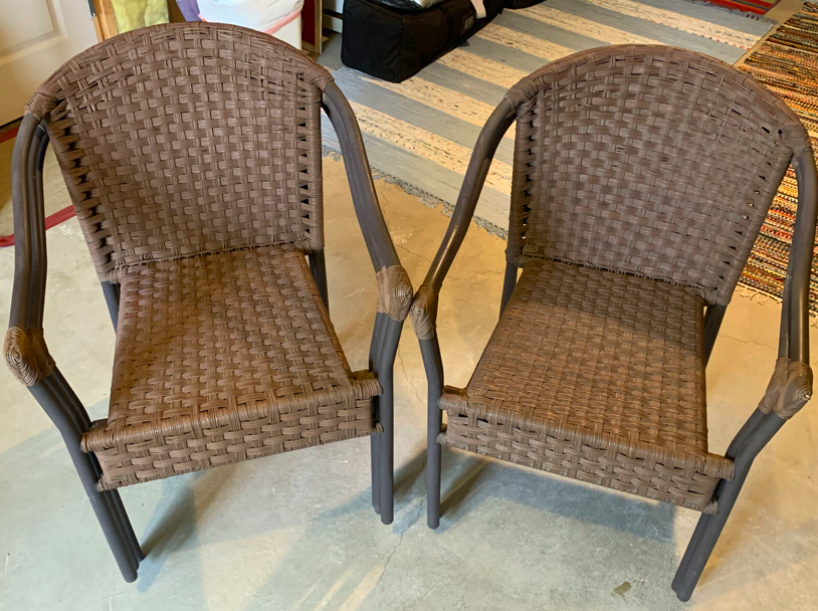 5 Woven Metal Patio Chairs
