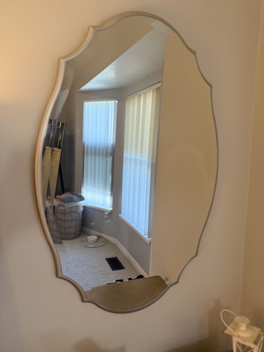 Decorative Scalloped wall mirrors- neutral frame