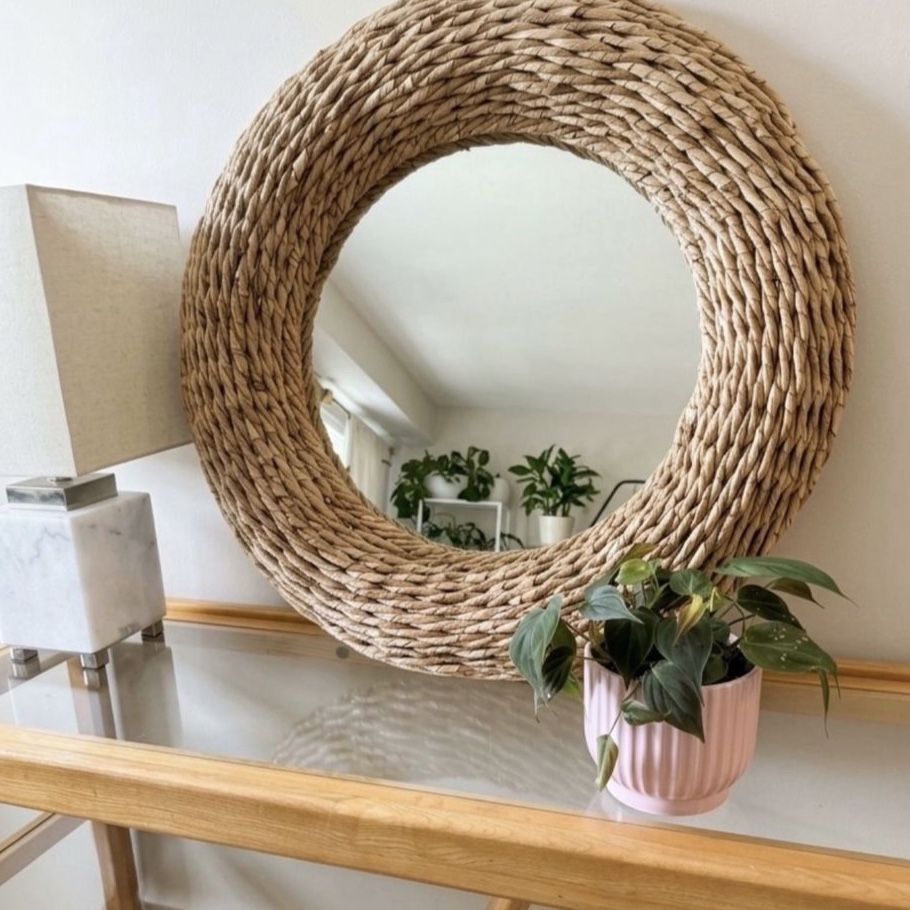26" Round Woven Seagrass Mirror – Serena & Lily Style NEW