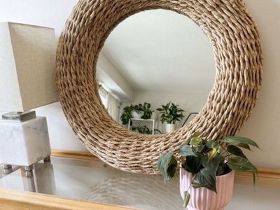 26" Round Woven Seagrass Mirror – Serena & Lily Style NEW- PRICE DROP!