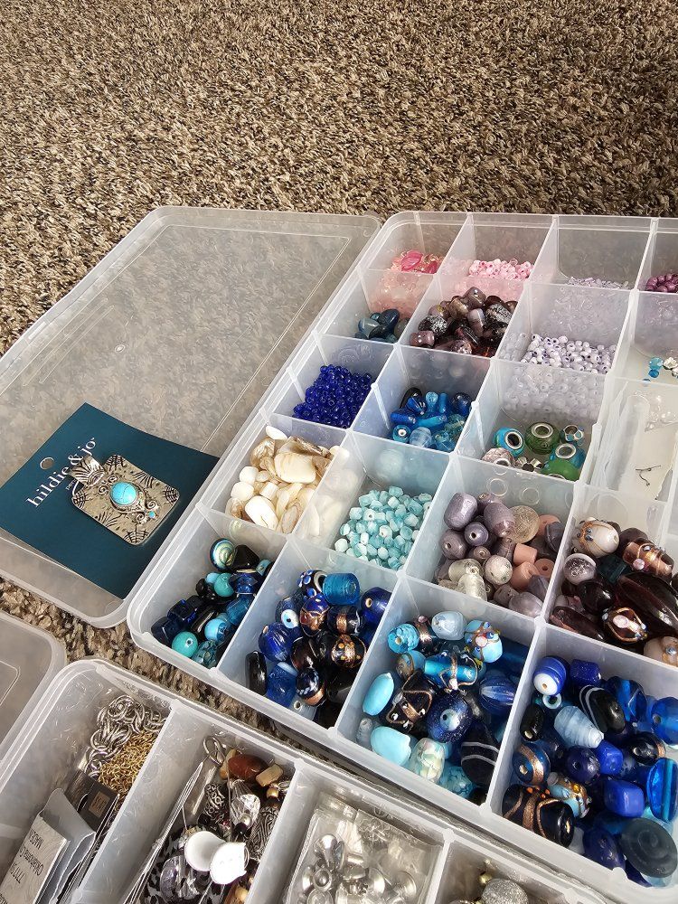 Jewelry Making Supplies Lot Beads Findings Charms Organizers Hildie & Jo