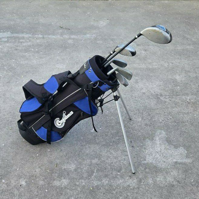 Kids Right Handed Golf 5 Clubs Top Flite Driver Ba
