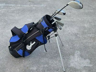 Kids Right Handed Golf 5 Clubs Top Flite Driver Ba
