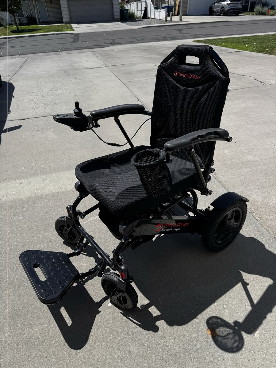 Travel Buggy Portable Electric Power Wheelchair with Joystick Control & Cup Holder