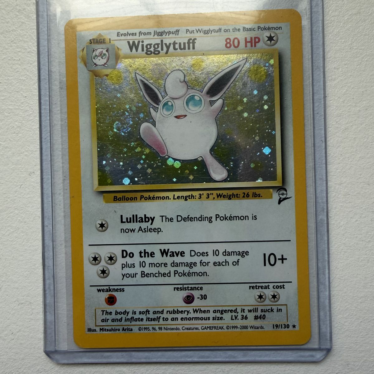 Wigglytuff Base Set 2 Holo Foil Pokemon card *SWIRL*