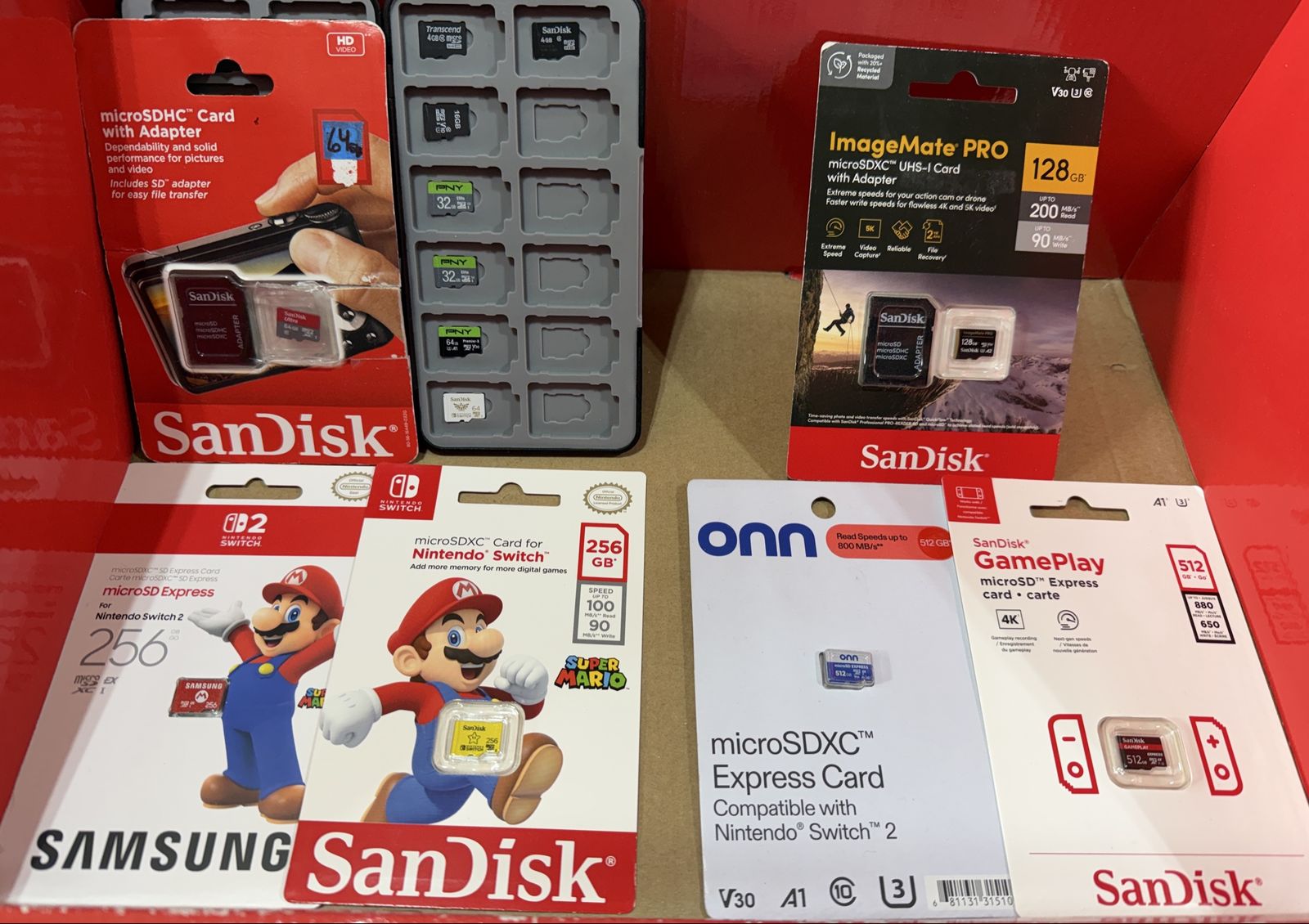 512GB 256GB 128GB to 4GB microSDXC EXPRESS SANDISK SAMSUNG PNY ONN MEMORY CARDS
