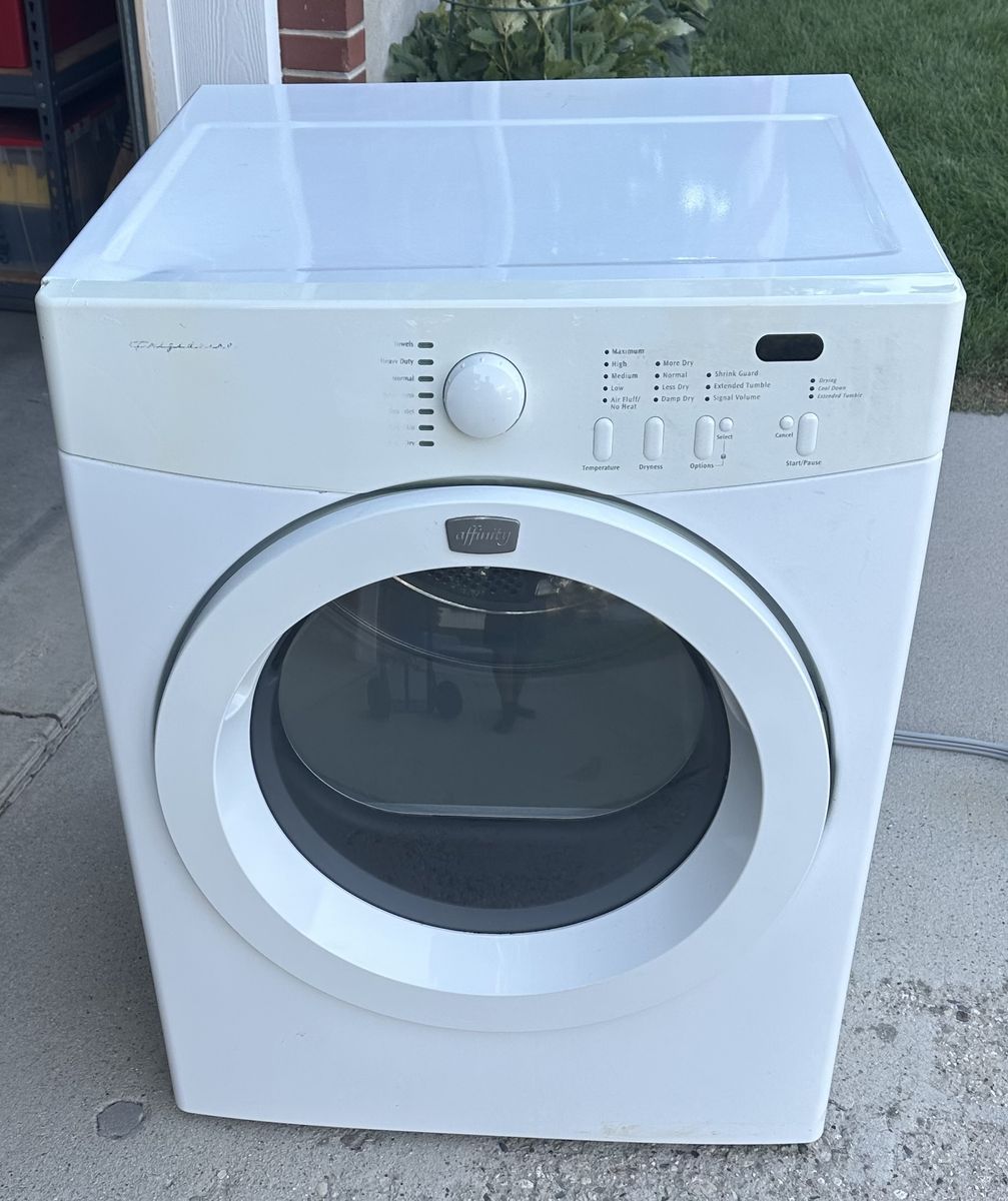 White Frigidaire Affinity used dryer with electric cord