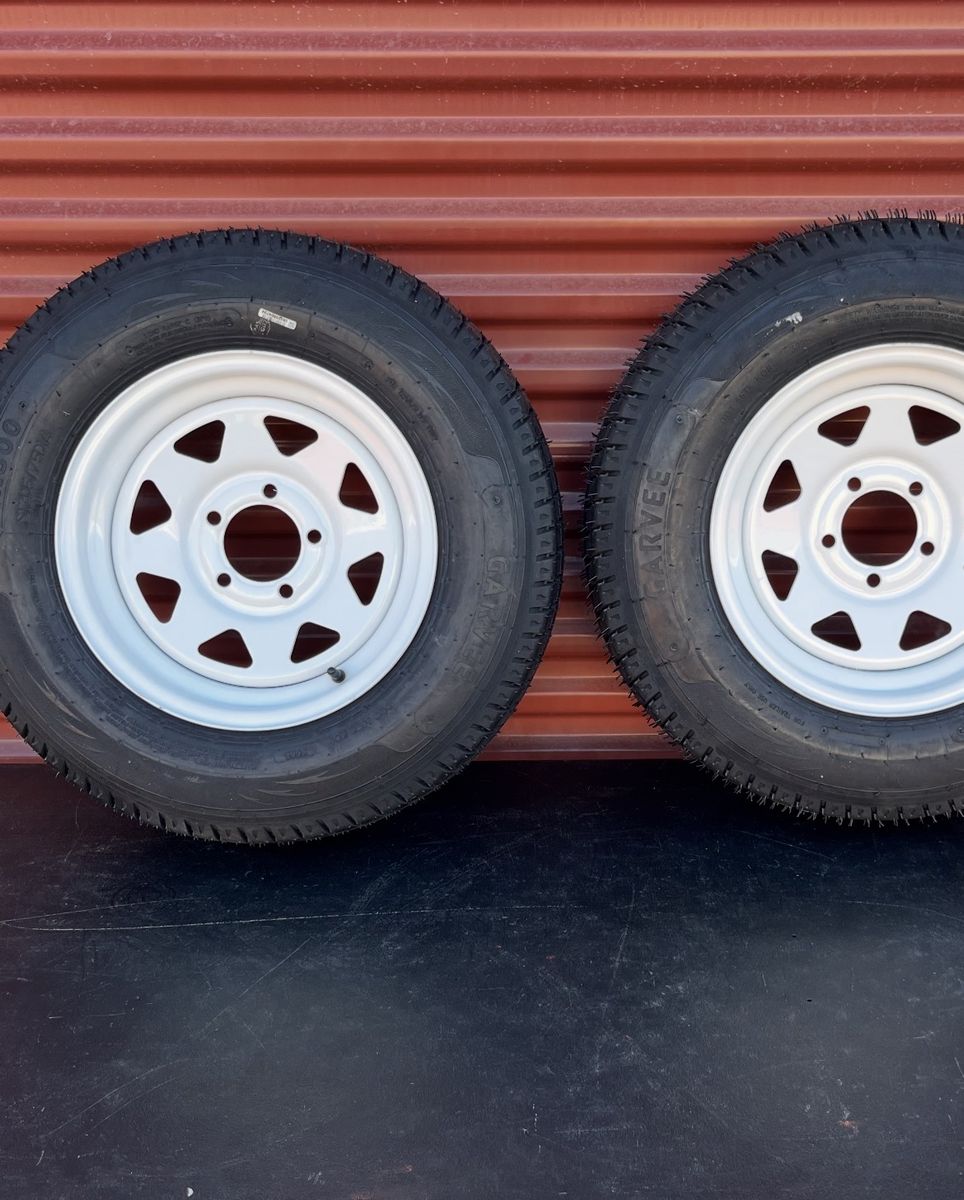 Set Of 2 ST 205/75 D 14 Trailer Tires With Rims