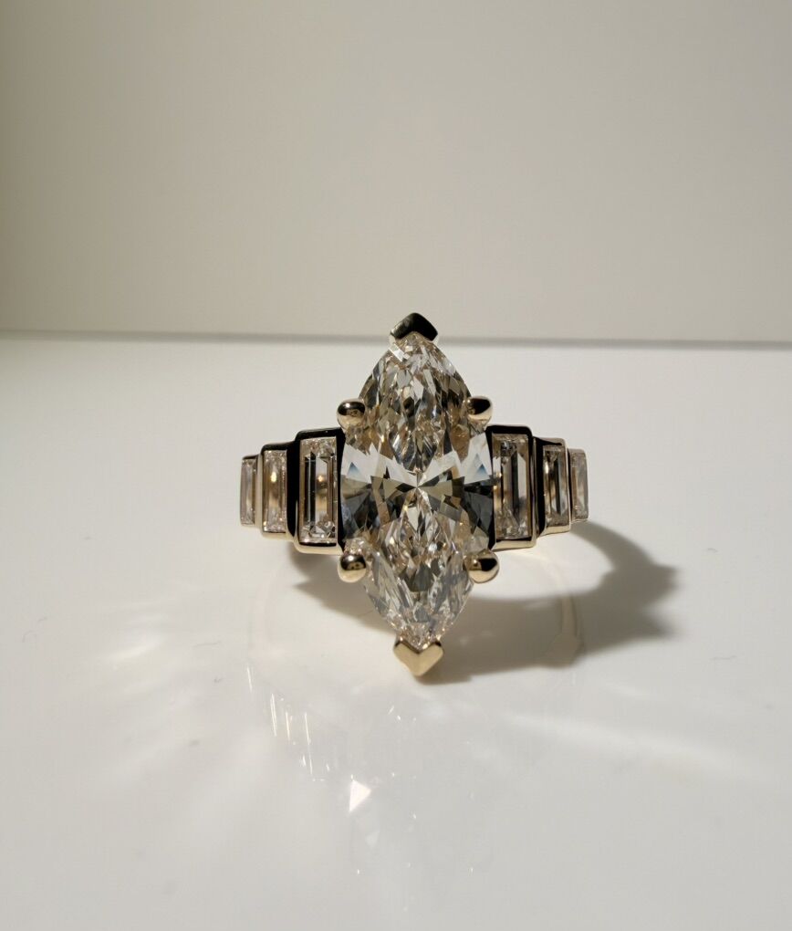 Marquee Cut Lab Grown Diamond Ring