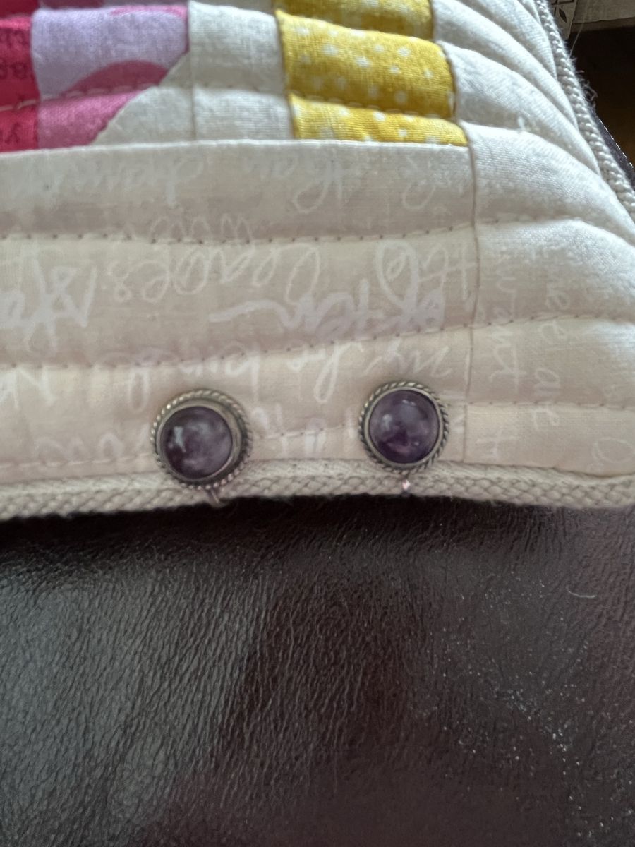 1930's Silver From Mexico Amethyst Earrings -Antique/Vintage