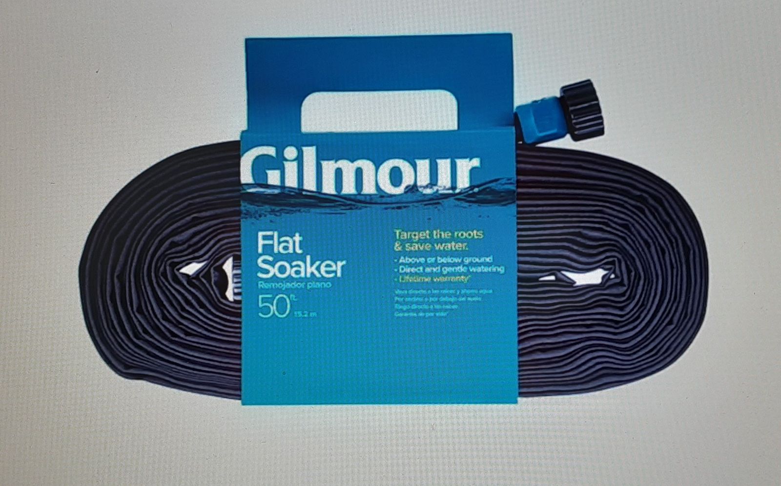 New Gilmour Flat Soaker Hose 5/8 in x 50 ft - for Use Above or in the Ground.