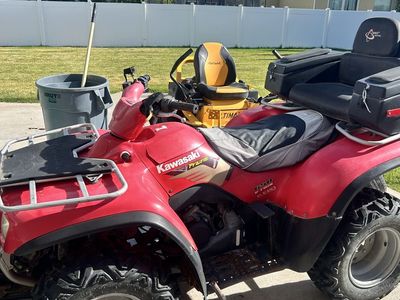 2002 Kawasaki 650 prairie atv 4 wheeler with plow