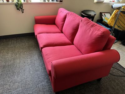 IKEA Ektorp 3-Seat Sofa Couch Red Slipcover Good Condition
