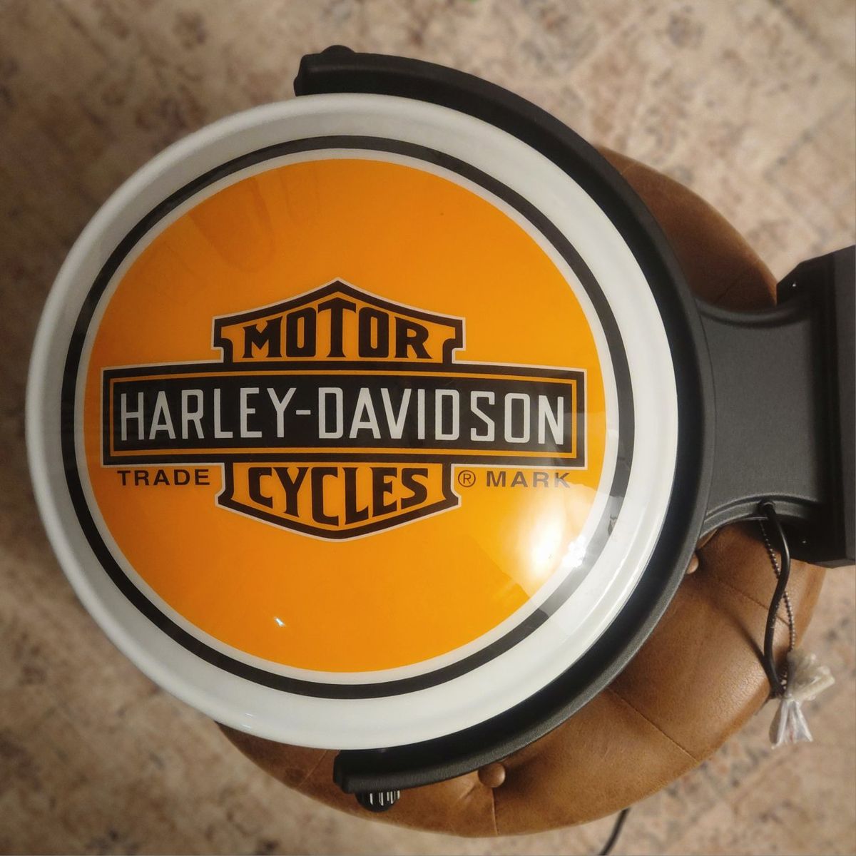 HARLEY-DAVIDSON MOTORCYCLES Indoor or Outdoor Rotating Pub Bar Garage Light w/Pull Chain - World's Finest Motorcycles Since 1903