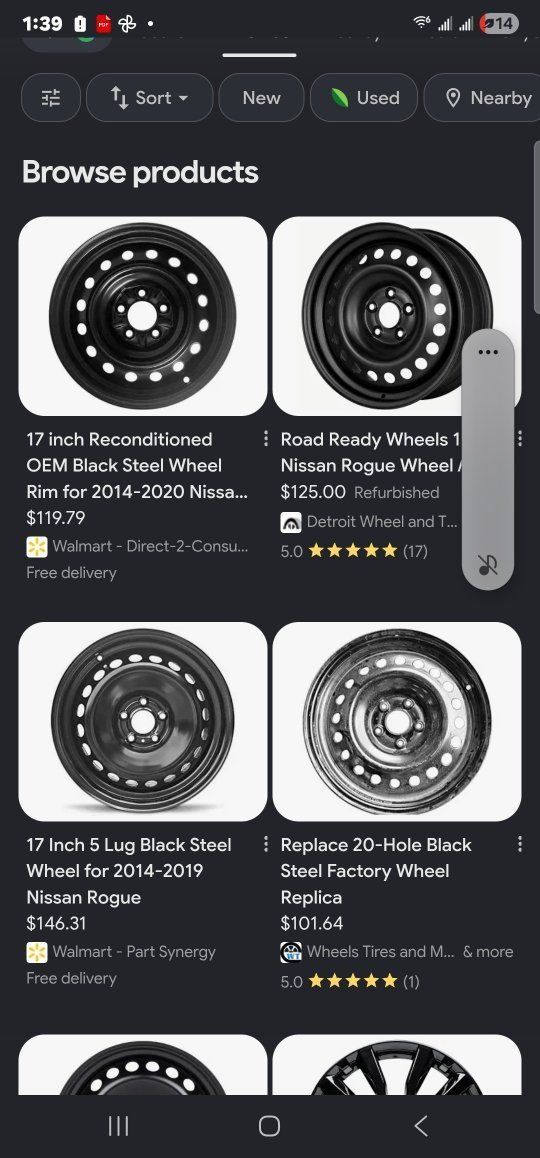 Four 17" Nissan 5 lug rims / wheels