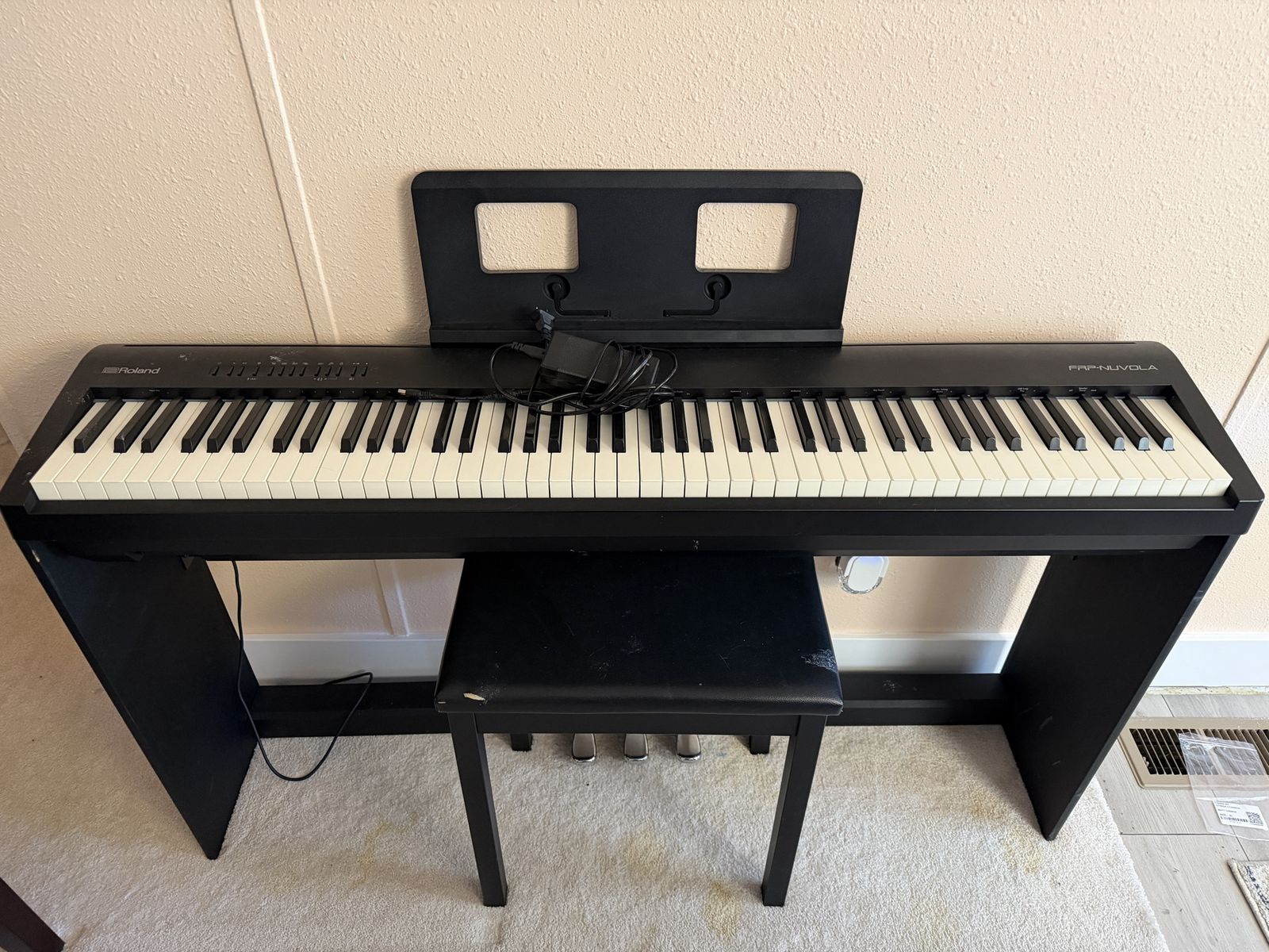 Roland FRP-NUVOLA Digital Piano with 88 Weighted Keys and Bench - Black